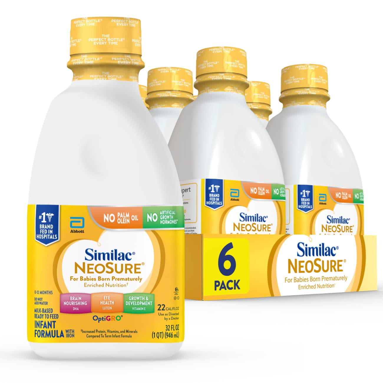 Similac NeoSure Premature Post-Discharge Infant Formula, Baby Formula Powder, 22.8-oz Value Can, Pack of 4