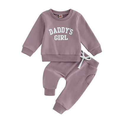 Kaipiclos Toddler Baby Girl Fall Winter Outfit Mamas Girl Long Sleeve Pullover Sweatshirts Jumper Pants Clothes Set