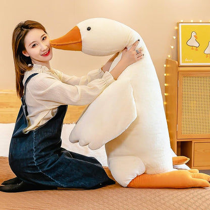 Giant White Goose Plush-75 Inch, Very Huge Body Fat Goose Stuffed Animal, 6 Foot Duck Plush Toys Hugging Pillow Gifts for Everyone (75 in)
