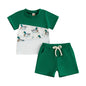Infant Baby Boy Summer Clothes Outfit Color Block T-shirt Shorts Set Toddler Checkerboard Clothes 6 12 18 24 Months