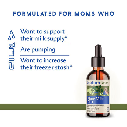 Motherlove More Milk Plus (60 Liquid caps 2 Pack) Fenugreek-Based Lactation Supplement to Support Breast Milk Supply—Non-GMO, Organic Herbs, Vegan, Kosher