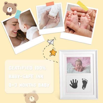 Baby Gift Set, Baby Shower Gifts for Girls Boys, Bear New Baby Gift Basket Include Newborn Rattle Blanket Wooden Keepsake Milestone Cute Bibs Socks Greeting Card, Baby Gift Essentials Stuff