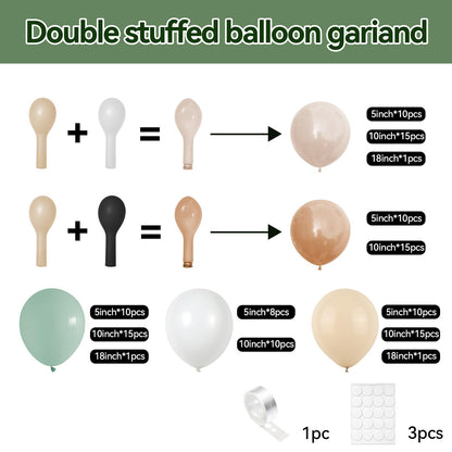 Dusty Pink Brown Balloon Arch Kit, Double Stuffed Blush Brown Cream Beige Nude Tan Pink Balloons Boho Balloon Garland Kit for Birthday Baby Shower Wedding Bridal Shower Gender Reveal Party Decoration