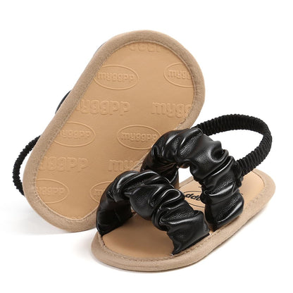 COSANKIM Infant Baby Girls Summer Sandals with Flower Soft Sole Newborn Toddler First Walker Crib Dress Shoes