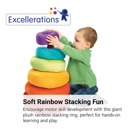 Excellerations Giant Plush Rainbow Stacking Ring for Kids Classroom Game for Children