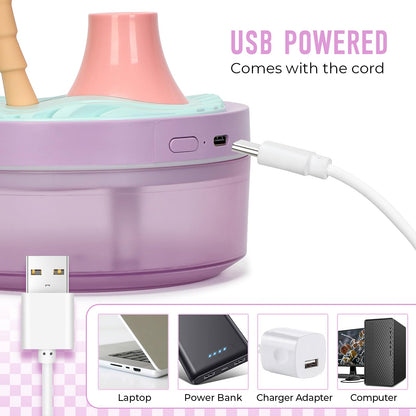 Cute Flower Mini Humidifier, 260ml Gardenia Desktop Humidifiers for Bedroom, Portable Small Cool Mist Humidification for Home, Baby Nursery, Office & Indoor Plants, USB Powered (Pink)