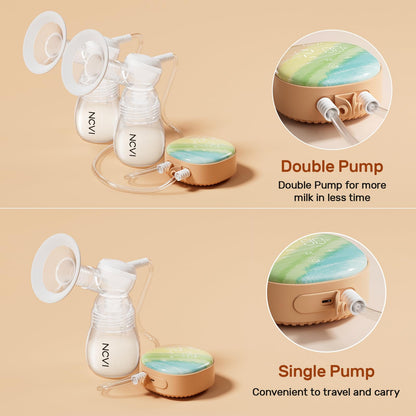 NCVI Double Electric Breast Pump XB-8122-2 with 4 Modes 9 Levels, Breastfeeding Pump with 21/24mm Flanges, Rechargeable Milk Pump Ultra-Quiet for Home & Travel, LED Touchscreen