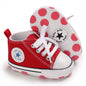 Unisex Baby Girls Boys Canvas High-top Shoes, Newborn Infant Anti-Slip Soft Sole Frist Walking Breathable Sneakers
