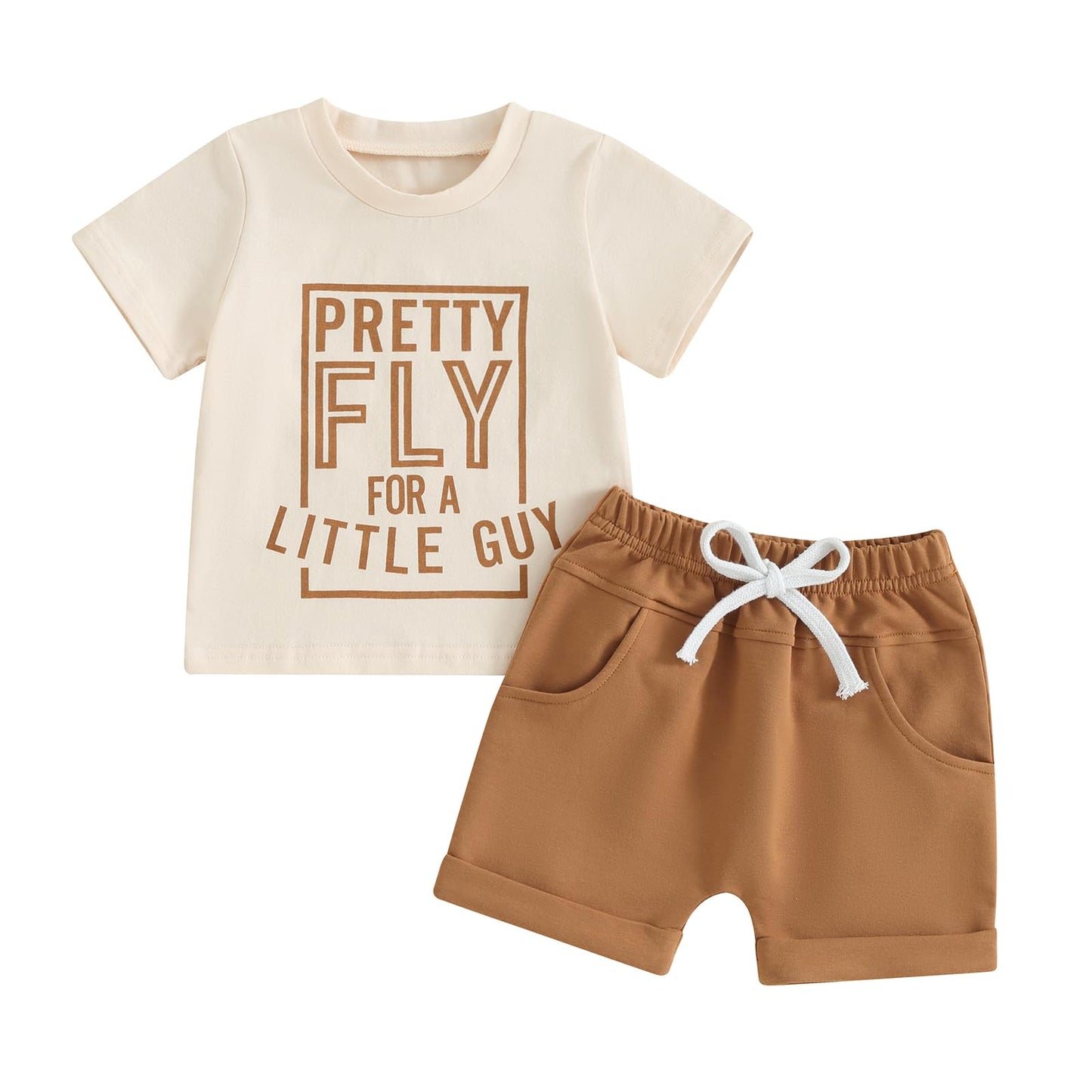 Kupretty Toddler Baby Boy Summer Clothes Letter Graphic Short Sleeve Shirt T-Shirt Tops + Casual Shorts Outfit Set