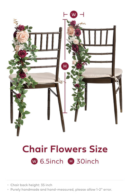 Ling's Moment 10pcs Wedding Chair Decorations Aisle Floral Swag Artificial Pew Flowers Hanging Garland Pink Blush & Cream For Ceremony Reception Church Rose Floral Faux Arrangement Party Outdoor Decor