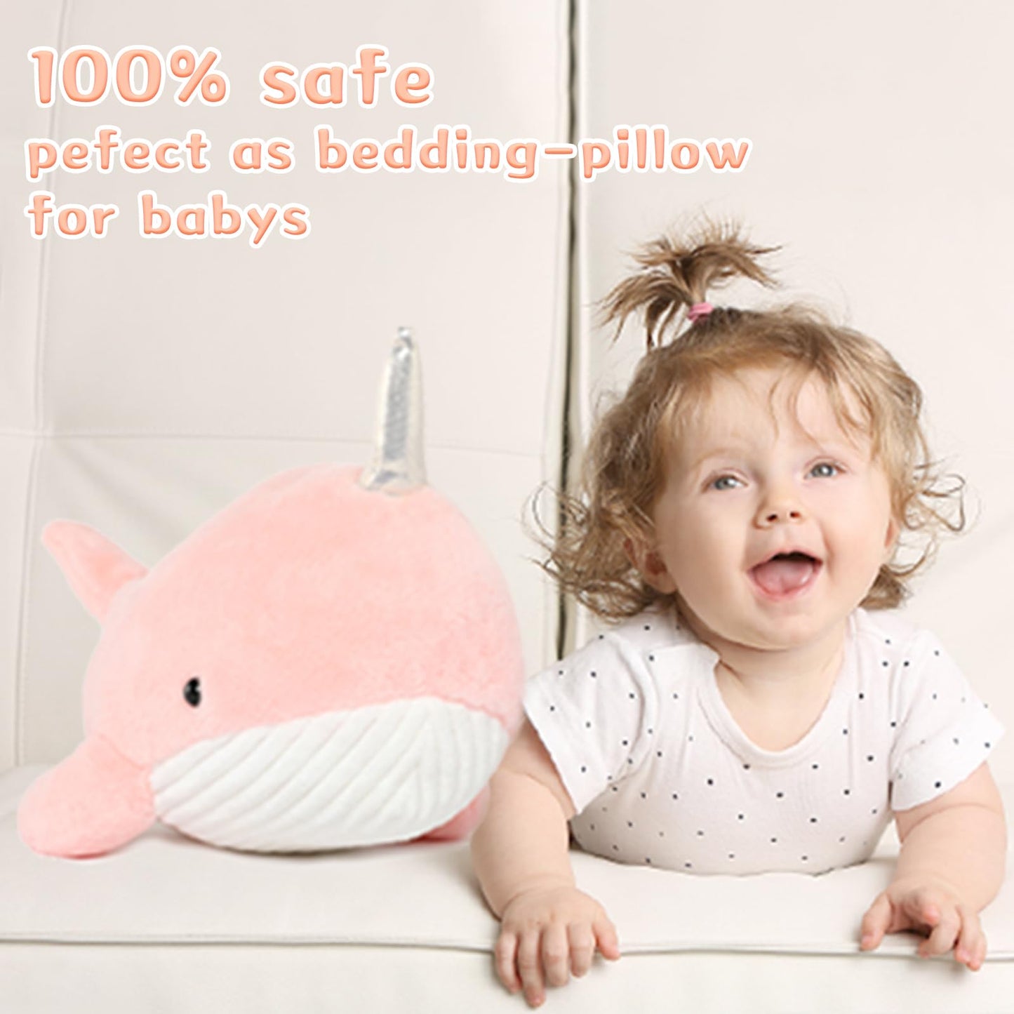 Tezituor 43.3 inch Giant Whale Stuffed Animal, Large Stuffed Whale Plush Ocean Toys, Hugging 4ft Soft Whale Plush Pillow for Girls Boys