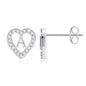 Anoup Heart Initial Stud Earrings - Gifts for Girls, Sterling Silver Post 14K Gold Plated All Over Hypoallergenic | CZ Simulated Diamond Stud Earrings | Birthday Gifts for Kids Toddlers Daughter
