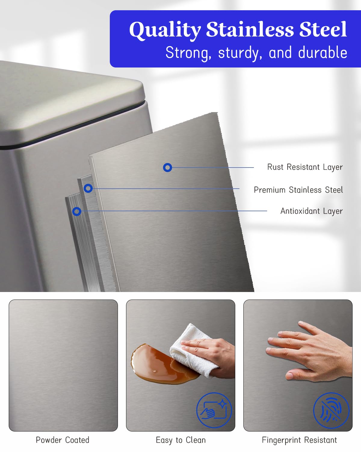 Diaper Pail, Baby Diaper Trash Can with Removal Inner Liner, Childproof Lock, Stainless Steel Garbage Pail with lid, Soft Close, Odor Control Diaper Disposal Bin, 4 Gallon Pink Diaper Can