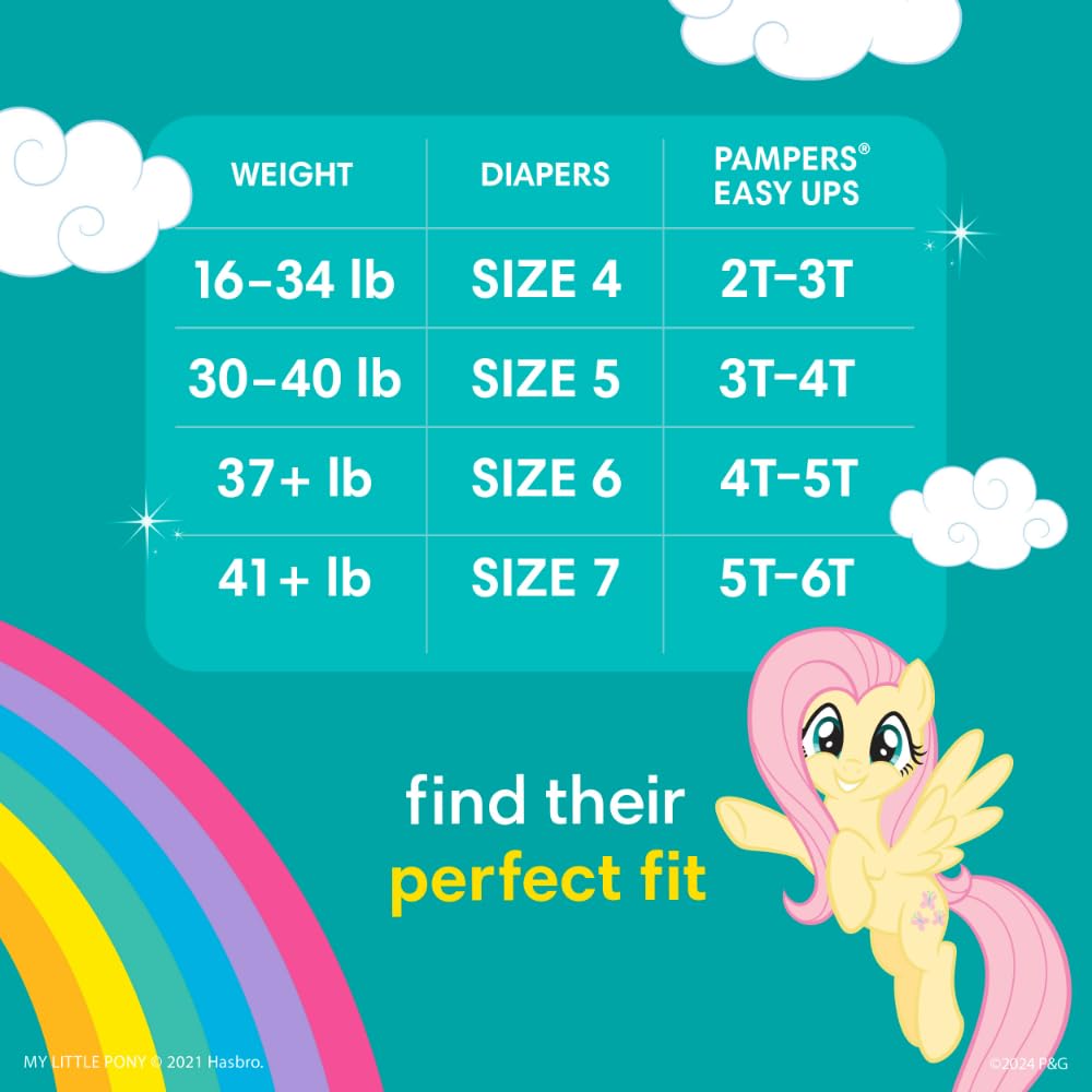 Pampers Training Pants - Easy Ups Girls & Boys - Size 5T-6T, 84 Count, Easy Pull Up & Down Design, My Little Pony Potty Underwear (Packaging May Vary)