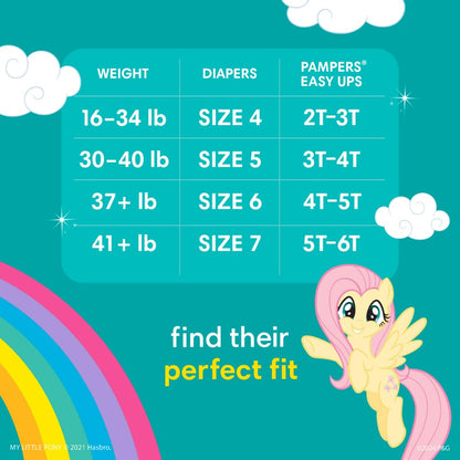 Pampers Training Pants - Easy Ups Girls & Boys - Size 5T-6T, 84 Count, Easy Pull Up & Down Design, My Little Pony Potty Underwear (Packaging May Vary)