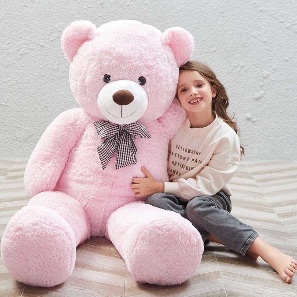 51 inch Big Teddy Bear Cute Giant Stuffed Animals Soft Plush Toy for Girlfriend Kids for Birthday Christmas Valentine's Day