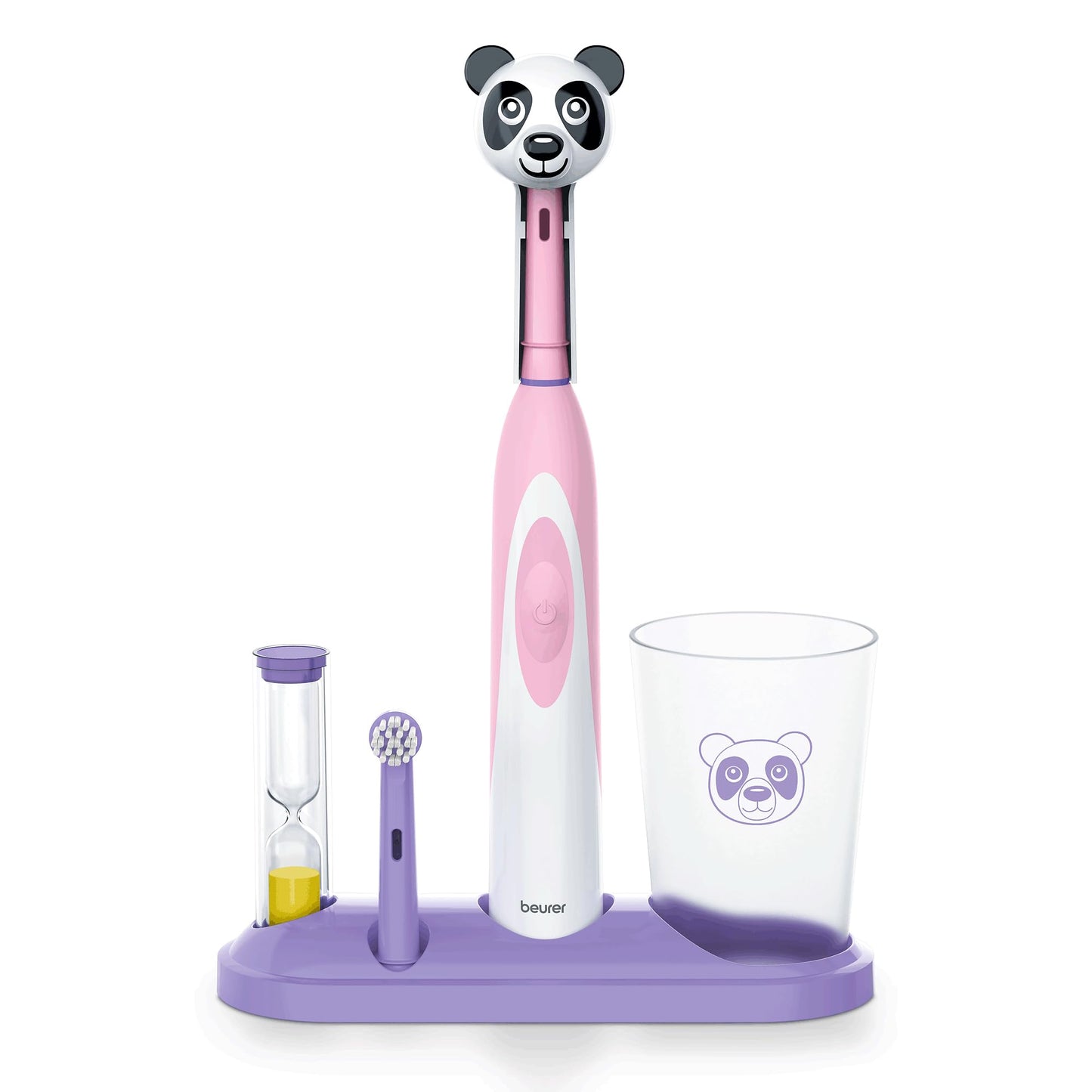 Beurer TB10 Kids Electric Toothbrush Kit - Fun Milo The Monkey Cap with 2 Extra-Soft Brush Heads to Help Remove Plaque, 2 Minute Timer, and Rinse Cup, BPA-Free, Safe for Ages 3+
