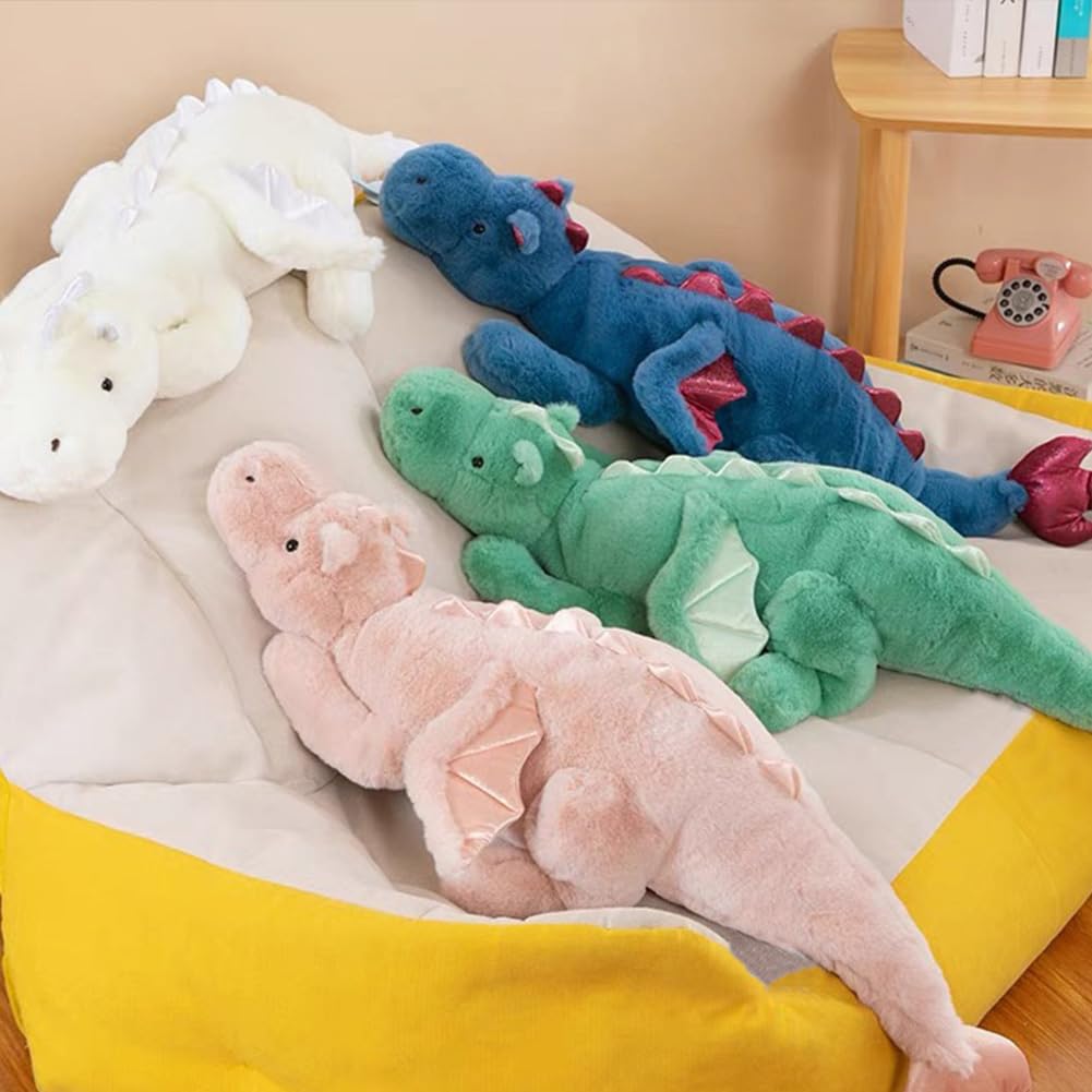 43.3Inches 7Lbs Blue Weighted Dragon Stuffed Animal, Large Blue Weighted Dragon Plush Toy for Kids and Adults(2025 Update Version)