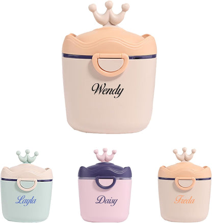 Personalized Formula Container, Portable Formula Dispenser for Baby with Carry Handle and Scoop for Travel Outdoor, Milk Powder Dispenser on the Go, Protein Powder Travel Container