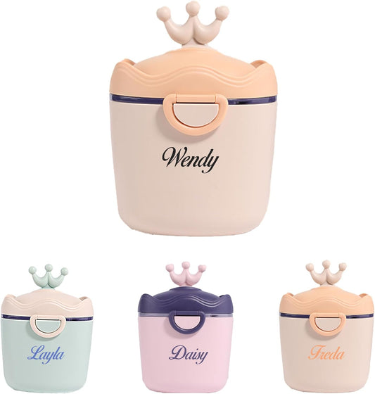 Personalized Formula Container, Portable Formula Dispenser for Baby with Carry Handle and Scoop for Travel Outdoor, Milk Powder Dispenser on the Go, Protein Powder Travel Container