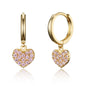 14k Gold Plated Brass Heart Plain Huggy Baby Girls Hoop Earrings