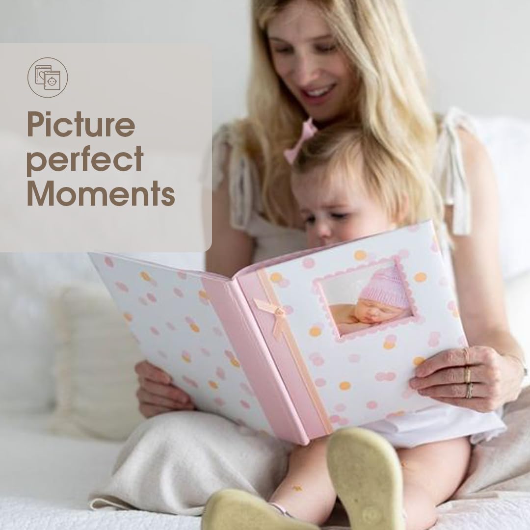 Bird Photo Album, Memory Keepsake Babybook, Gender-Neutral Baby Accessory for New and Expecting Parents, Pink