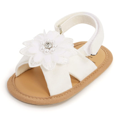 SOFMUO Baby Girls Sandals Premium Soft Sole Infant Indoor Flat Newborn Slippers Lightweight Comfort Toddler Summer Princess Dress Shoes