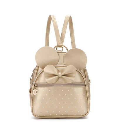 KL928 Girls Bowknot Polka Dot Cute Mini Backpack Small Daypacks Convertible Shoulder Bag Purse for Women
