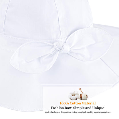 Baby Girl Sun Hat with UPF 50+ Outdoor Adjustable Beach Hat with Wide Brim Bucket Hats