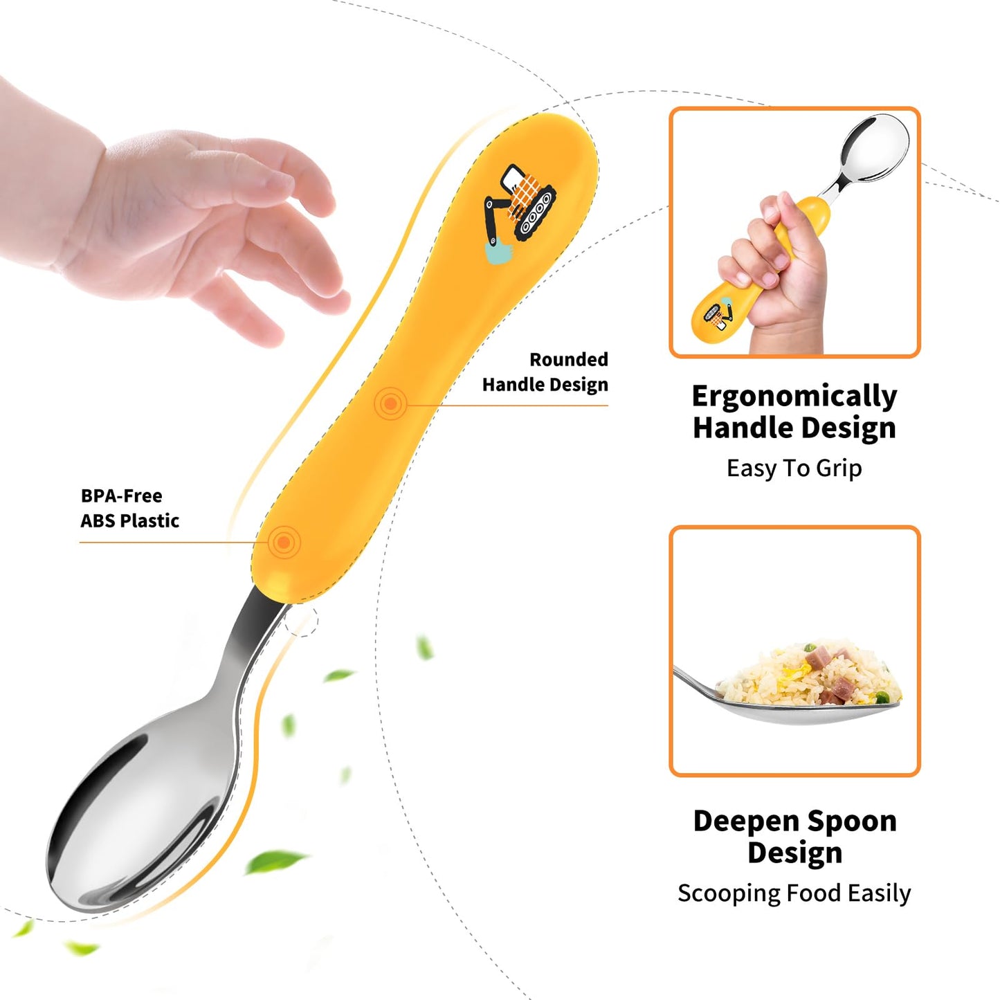 Lehoo Castle Kids Utensils, 6pcs Silverware Set, Safe Stainless Steel Toddler Fork and Spoon, Includes 3 Spoons and 3 Forks (Pink)
