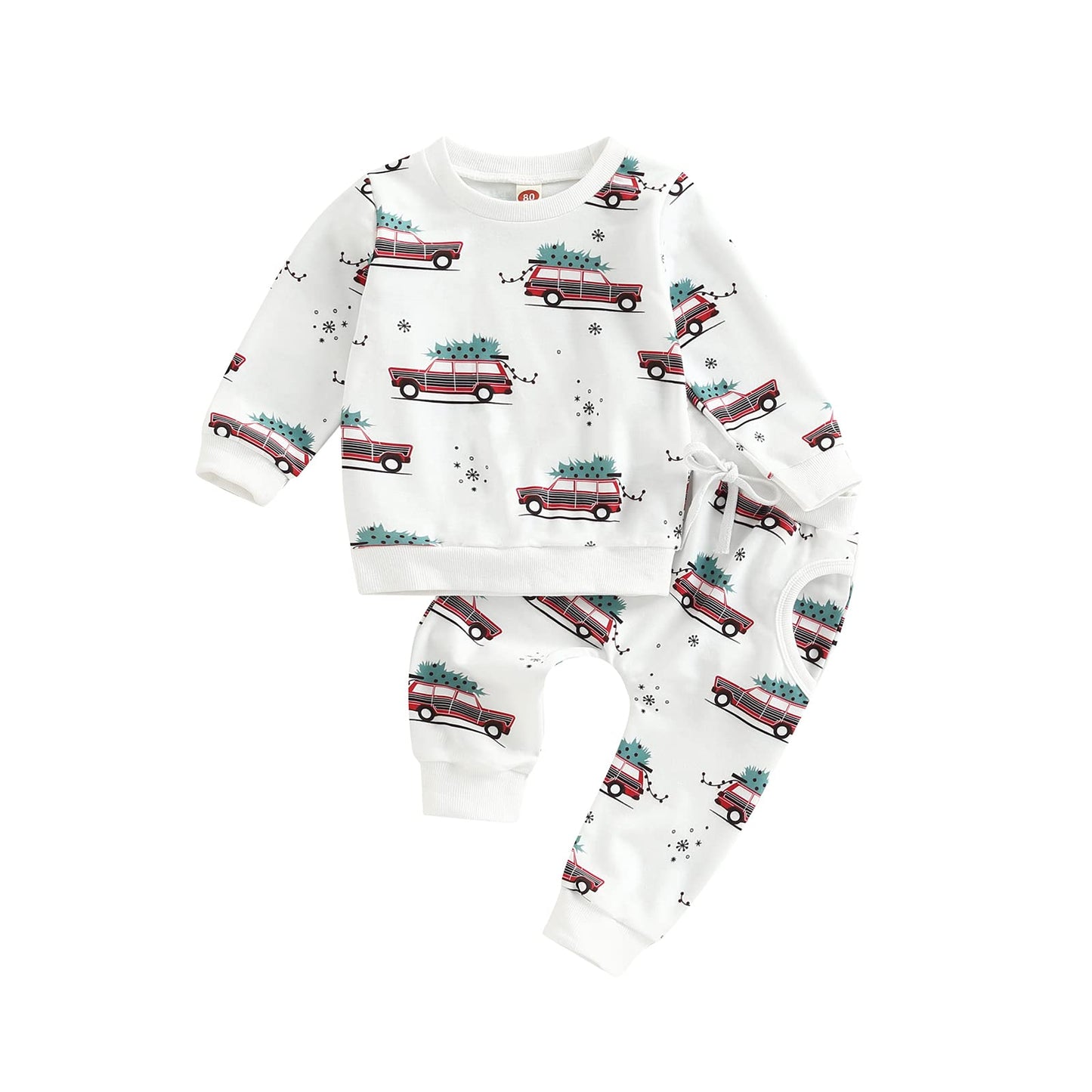 Engofs 2Pcs Toddler Baby Boy Girl Sweatshirt Tops Pants Set Long Sleeve Sweatsuit Fall Winter Outfits