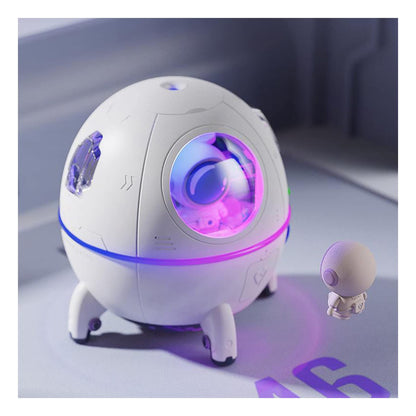 Space Capsule Humidifier, Transparent PC Silicone Mini Cute Humidifiers Portable Household Ambient Light Humidifier for Home Car Bedroom Office and Travel, DC5V/1A (White)