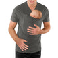 Mens Baby Carrier Shirt V Neck Short Sleeve T-Shirts for Men Skin to Skin T-Shirt with Pocket
