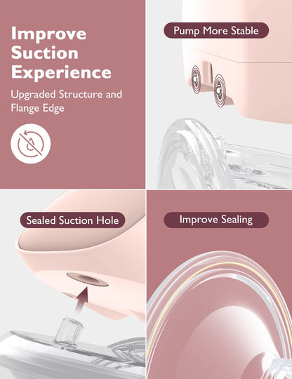 Momcozy S9 Pro Upgraded Wearable Breast Pump, Hands-Free Design with Extended Battery Life & LED Display, Double Electric Portable Pump with 2 Modes & 9 Levels, 24mm, 2-Pack, Gray