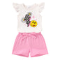 YOUNGER TREE Toddler Baby Girls Clothes Sunflower T-shirt + Bowknot Shorts with Cute Summer Girl Clothes Set