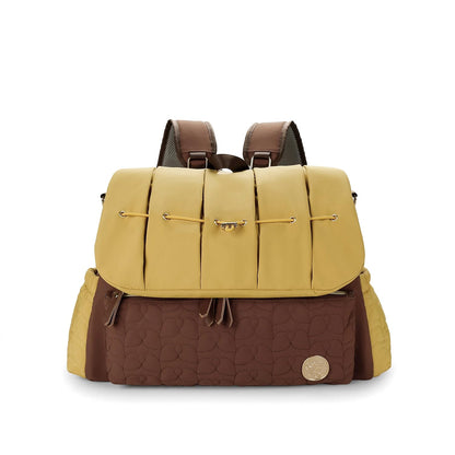 Lmbabter Diaper Bag Backpack Convertible Messenger Bag Travel Backpack Maternity Bags Stylish Baby Bag with Changing Pad for Mom (Brown)