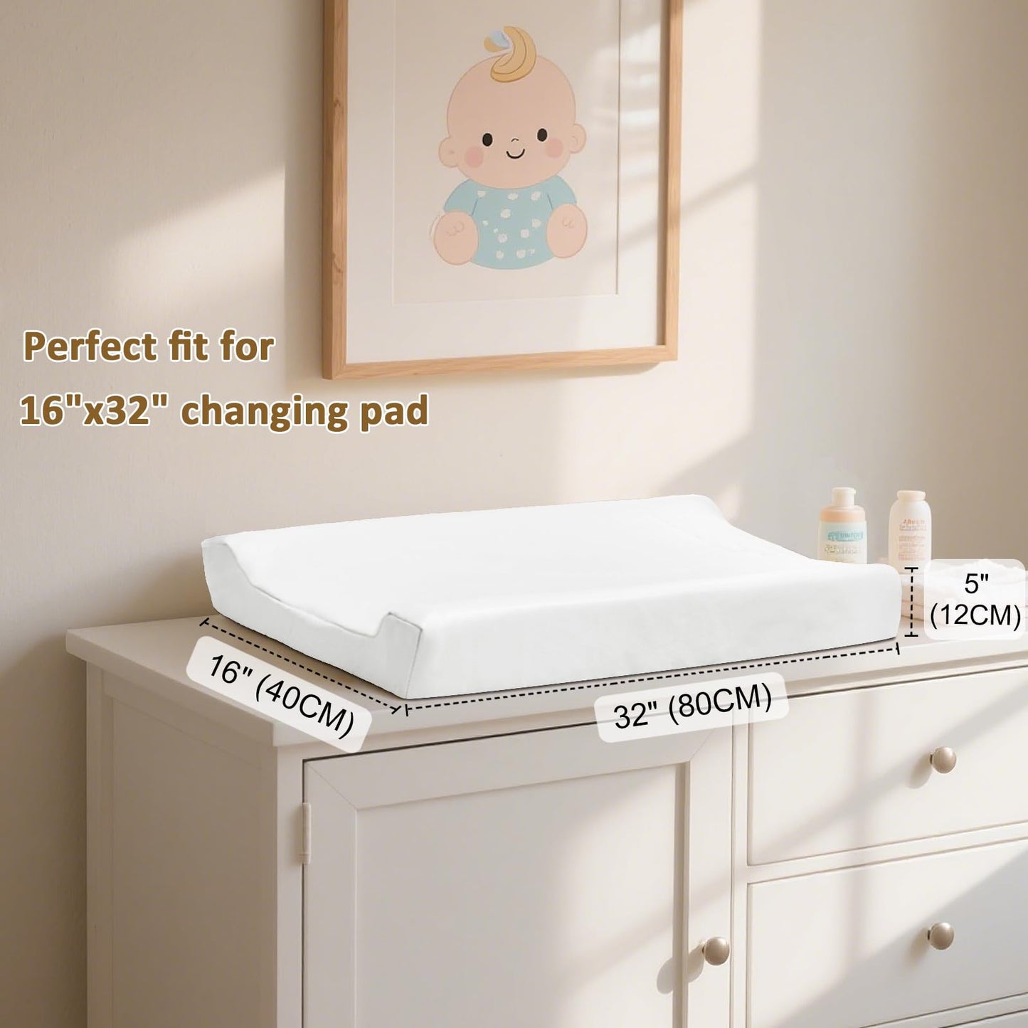 Owlowla Changing Pad Cover,Waterproof Changing Pad Covers-Soft Leather Diaper Changing Table Cover,Fits Standard Changing Pads for Baby Boy Girl（Brown）