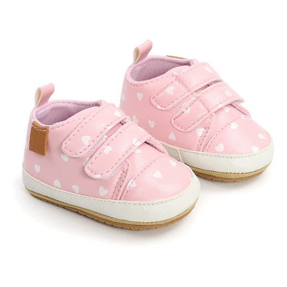 Baby Boys Girls Shoes Non-Slip Rubber Sole High-Top PU Leather Sneakers Infant First Walking Shoes Toddler Crib Shoes Newborn Loafers Flats.