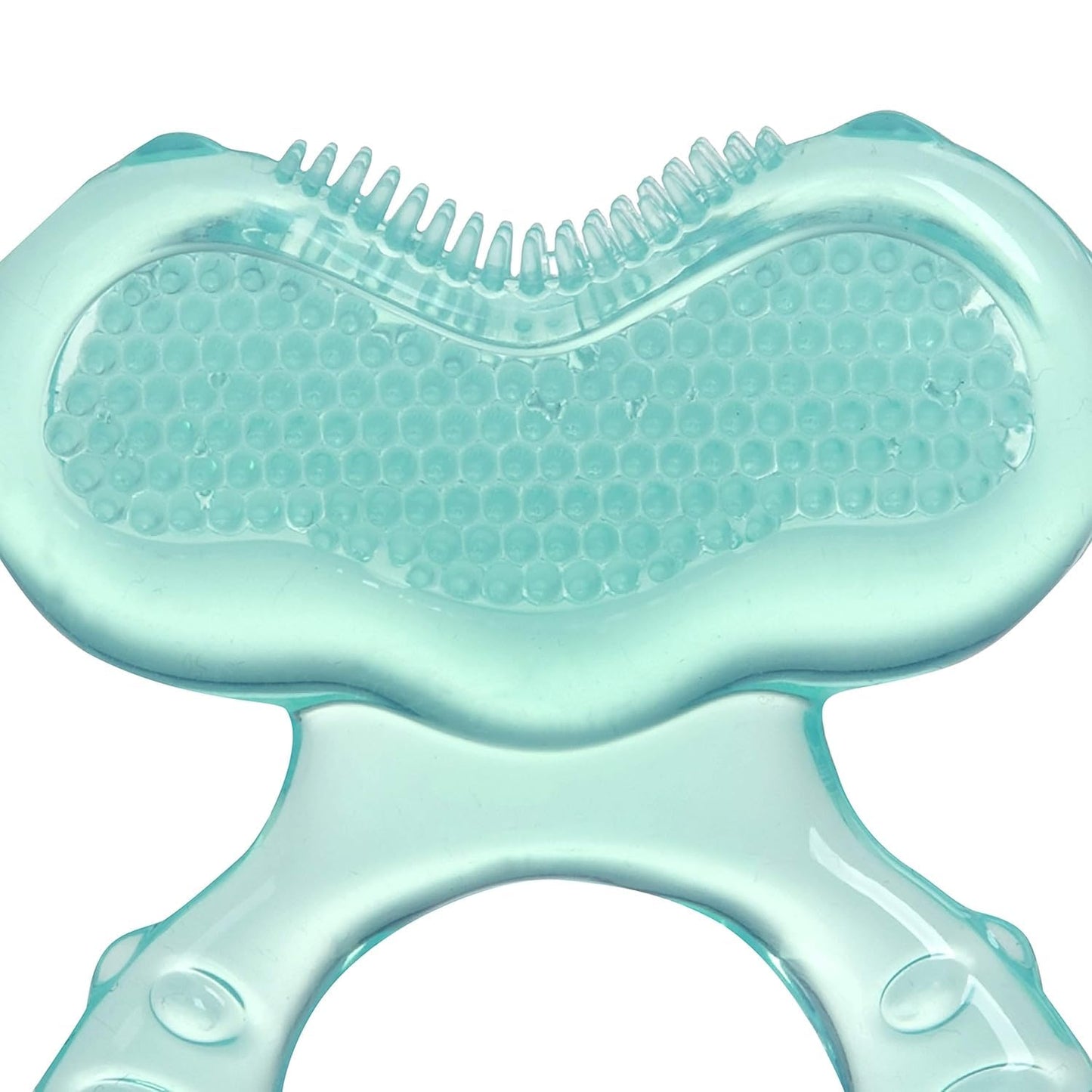 Nuby Silicone Teethe-eez Teether with Bristles, Includes Hygienic Case, Blue