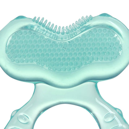 Nuby Silicone Teethe-eez Teether with Bristles, Includes Hygienic Case, Blue