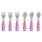 Munchkin® Raise™ Toddler Fork and Spoon Utensil Set, Rest Keeps Tip Off Table, BPA Free, 4 Pack, Blue/Green