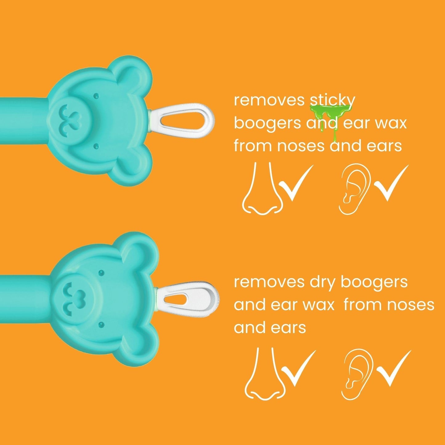 oogiebear: Baby Nose Cleaner & Ear Wax Removal Tool - Safe Booger & Earwax Removal for Newborns, Infants, Toddlers - Dual-Ended - Essential Baby Stuff, Diaper Bag Must-Have, with CASE