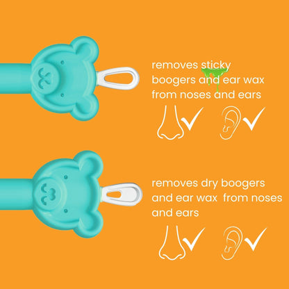 oogiebear: Baby Nose Cleaner & Ear Wax Removal Tool - Safe Booger & Earwax Removal for Newborns, Infants, Toddlers - Dual-Ended - Essential Baby Stuff, Diaper Bag Must-Have, with CASE