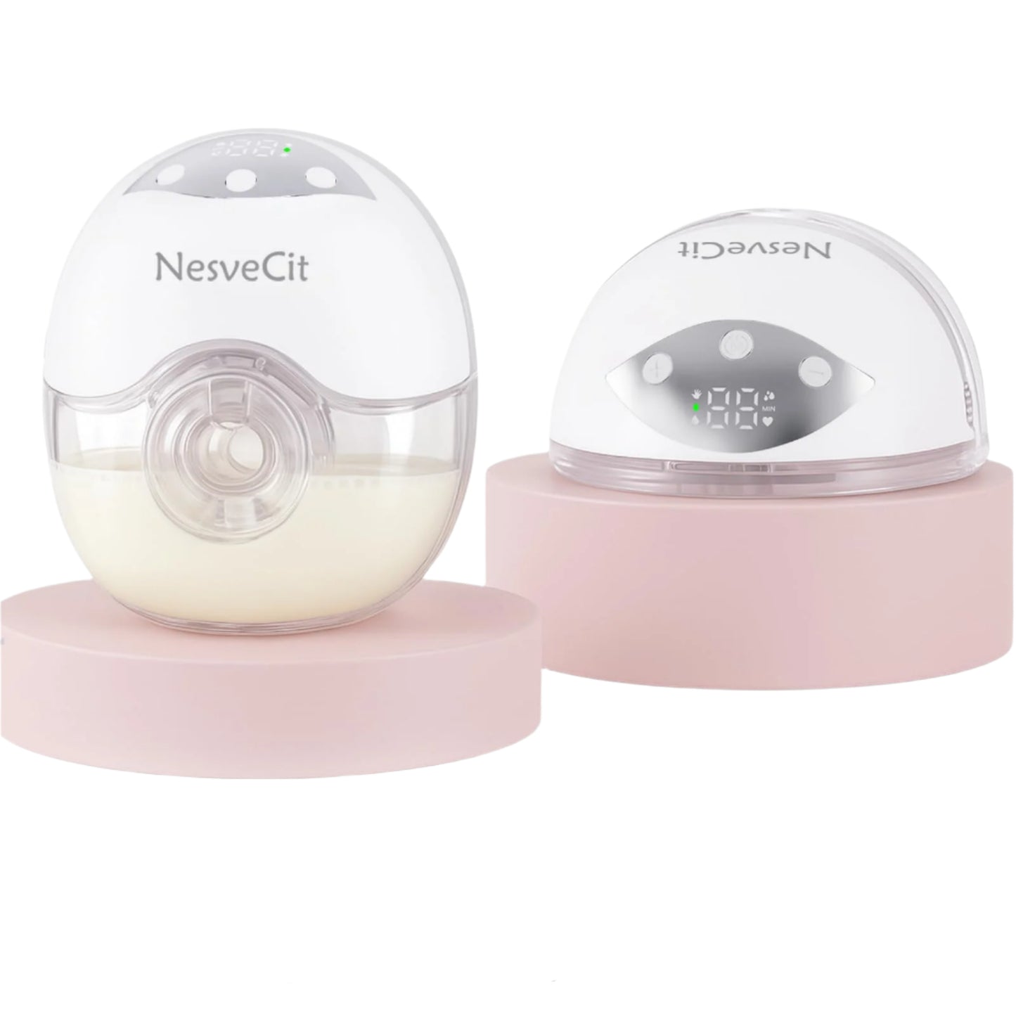 Electric Breast Pump Hands Free, Wearable Breast Pump with 4 Modes/12 Levels, Portable Painless Pumping, Adjustable Flange Sizes 19/21/24mm, Timer LCD Display Memory Function, 2 Pack White