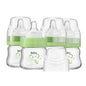 YOHKOH Glass Baby Bottles with Slow Flow Nipple, Newborn Anti-Colic Baby Bottles for 0+ Months, Wide Neck Feeding Bottle, Clear (Red, 2.7oz (Pack of 2))