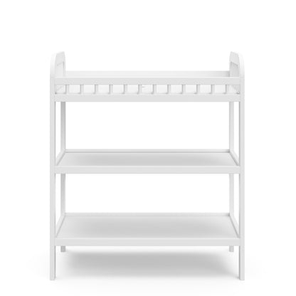 Storkcraft Pasadena Changing Table with Water-Resistant Changing Pad (Driftwood) - GREENGUARD Gold Certified, Includes Bonus Water-Resistant Changing Pad with Safety Strap, 2 Open Shelves