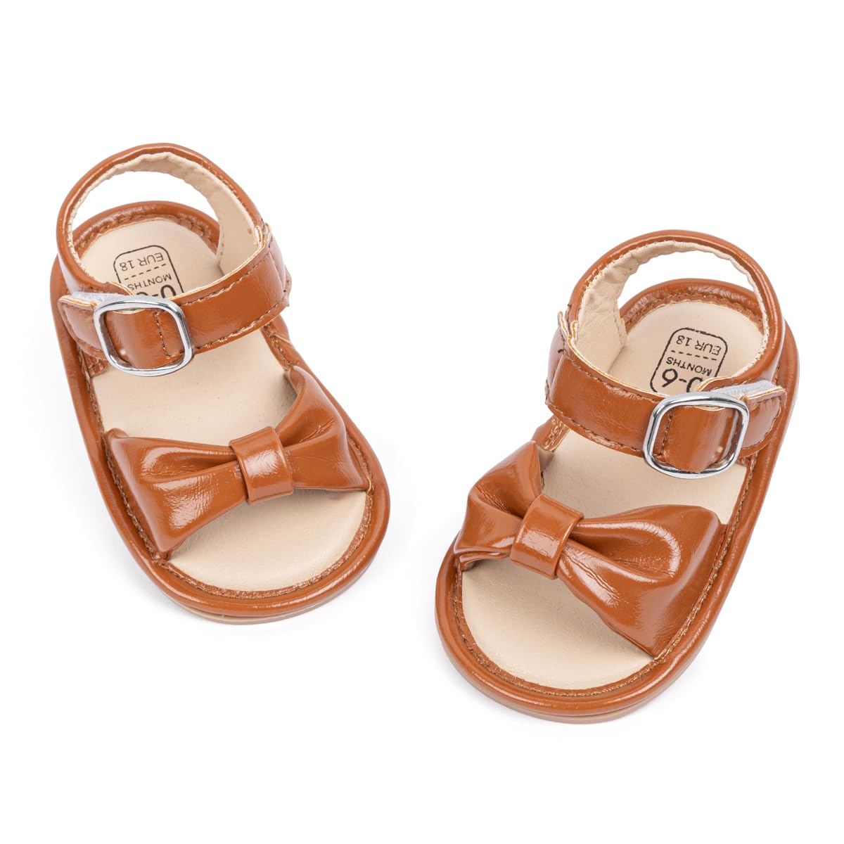 Oamico Baby Girl Sandals Infant Soft Anti-Slip Rubber Sole Casual Beach Sandals Newborn Bowknot Outdoor First Walker Summer Shoes for Baby Girls Flat Sandal