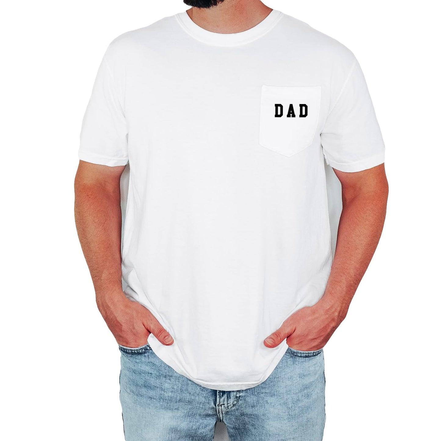 Dad Pocket Shirts for Men Daddy Garment Dyed Letter Printed T-Shirt Mama Graphic Tee Casual Short Sleeve Tops Tee