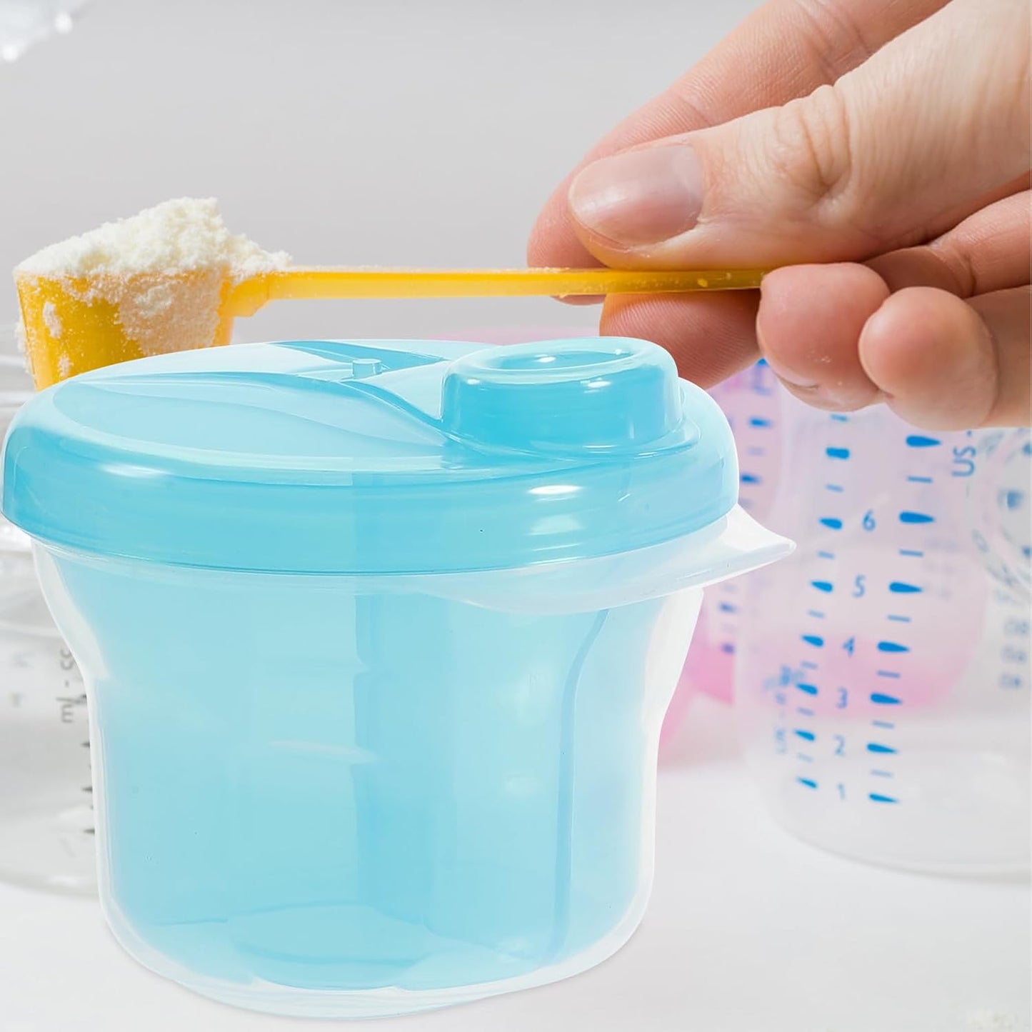 Healifty 3Pcs Box Snack Storage Container Milk Storage Container Portable Formula Dispenser Formula Holder Baby Formula Dispenser Formula Mixing Bottle Baby Holder Food Divider to Rotate