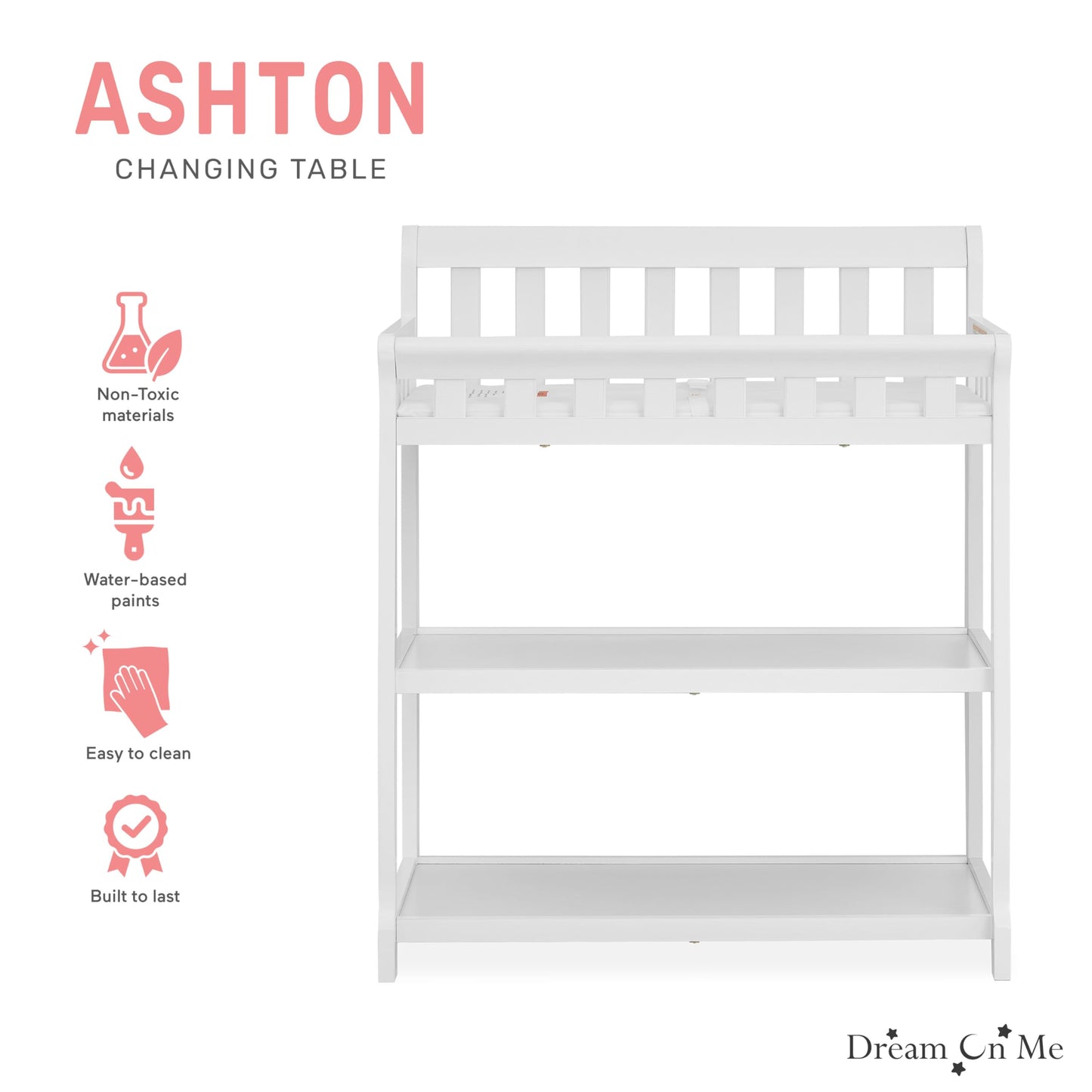 Dream On Me Ashton Changing Table, Natural, 34x20x40 Inch (Pack of 1)